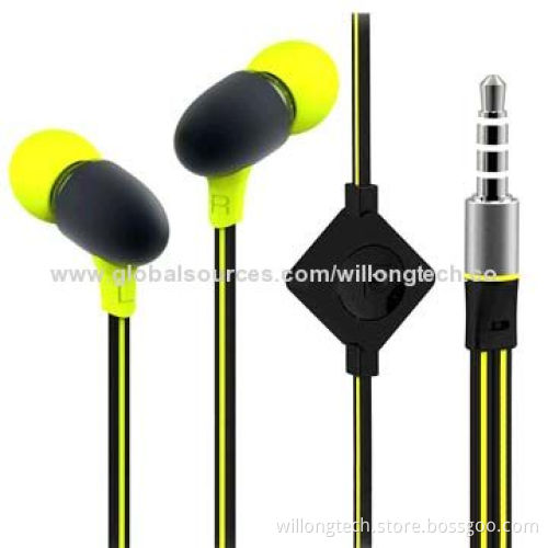 Silicone Ear Housing Double Color Flat Cable Handsfree Headset